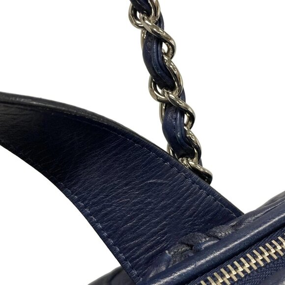 Auth CHANEL In The Mix/Ultra Stitch - Navy Vintage Calf Leather Handbag - Picture 9 of 16